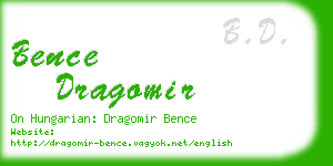 bence dragomir business card